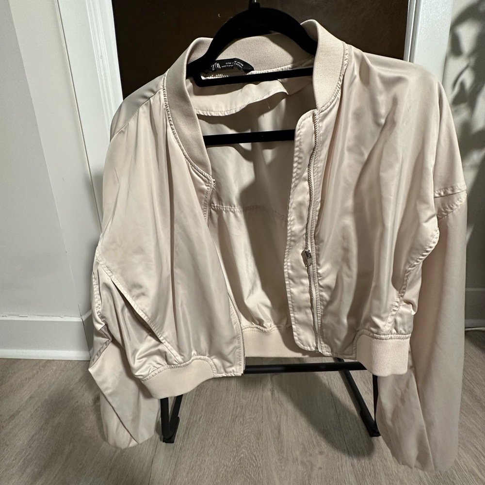 Zara crop bomber jacket!